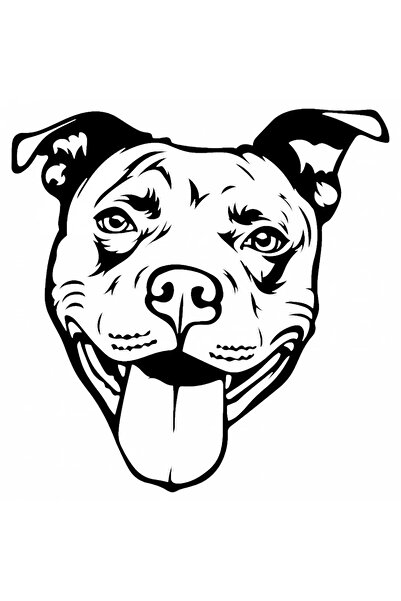 INOVATIX Set de 8 bucăți, autocolant câine Pit Bull fericit, INOVATIX®. 6 cm