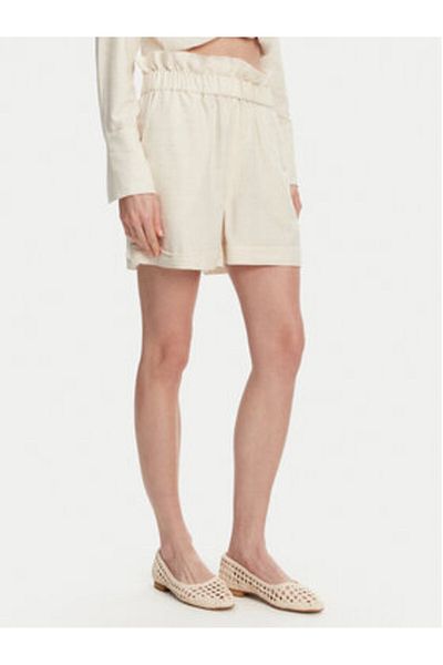 Selmark Women's Set Shirt and Material Shorts BC176 Beige