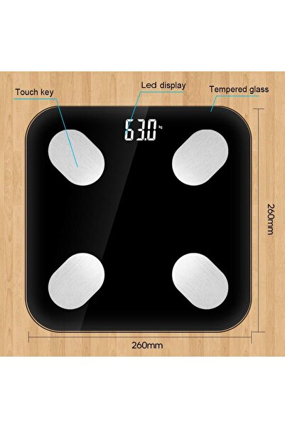 fulina Multifunctional body fat scale,high precision,supports 13 languages with Bluetooth,26x26x2cm,white