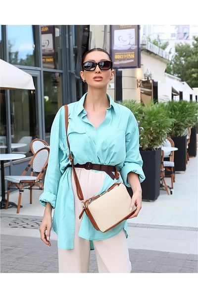 PayBuy Canvas Detailed Double Handle Zippered Hand and Shoulder Bag Large Volume Stylish Design