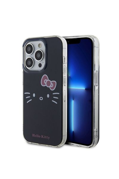 Hello Kitty Case for iPhone 15 Pro Max - Hello Kitty Hardcase IML Kitty Face (HKHCP15XHKHLK) - Black