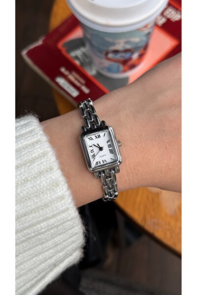 İnogge İnogge Flora Vintage Silver Minimal Women's Wristwatch with Roman Numbers