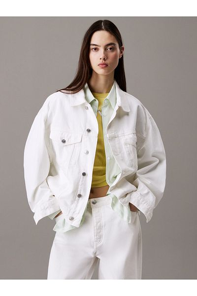 Calvin Klein Calvin Klein Women Denim Light White Boxy Denim Jacket