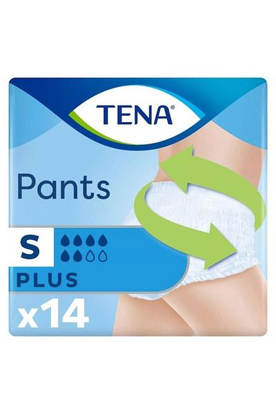 TENA Pants Plus Adult Incontinence Diapers, Small 65-85cm, 14 pcs