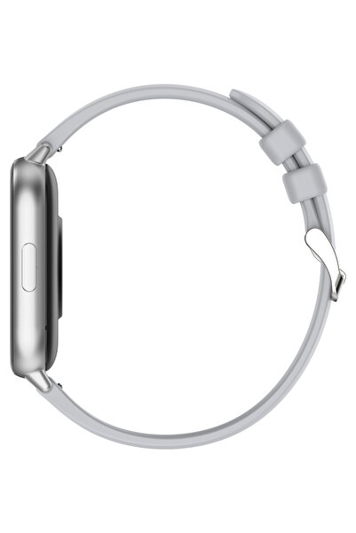 LOGIA Fit8 Akıllı Saat Alüminyum Kasa Spor Silikon Kordon Gümüş