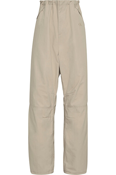 Calvin Klein Women White Pepper Soft Nylon Parachute Pants