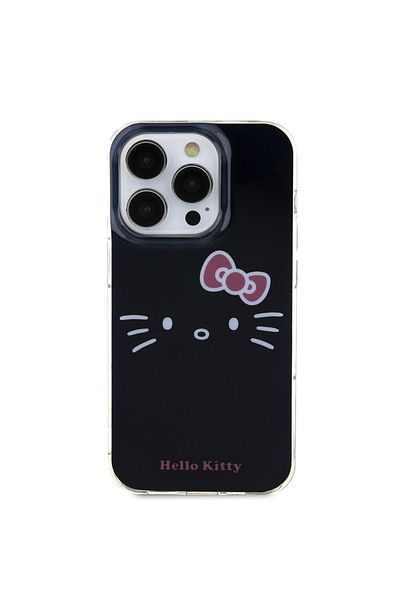 Hello Kitty Case for iPhone 15 Pro Max - Hello Kitty Hardcase IML Kitty Face (HKHCP15XHKHLK) - Black
