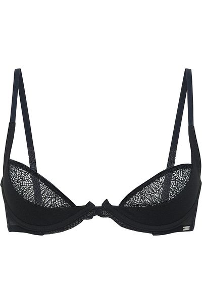 Calvin Klein Women Black Geo Lace Unlined Plunge Bra