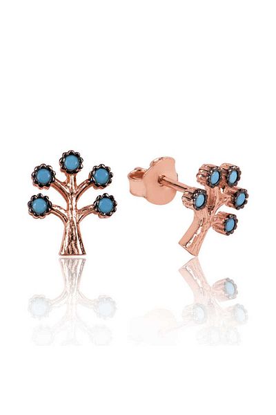 norsary Silver Tree of Life Studded Earrings