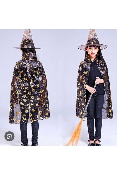 Kids Children's Halloween Cloak – Halloween Costume |   Unisex Black Cape