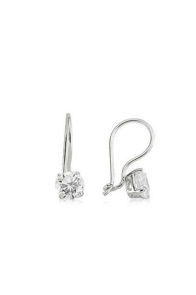 norsary Silver Single Stone Dangle Earrings