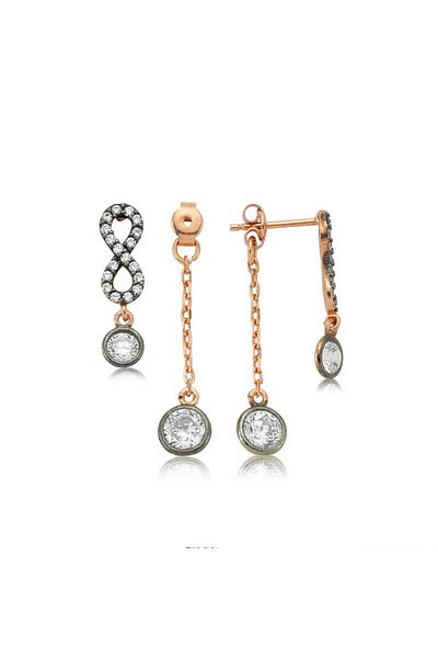norsary Infinity Earrings with Silver Chain