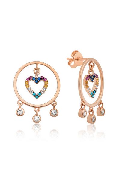 norsary Silver Heart Hoop Earrings