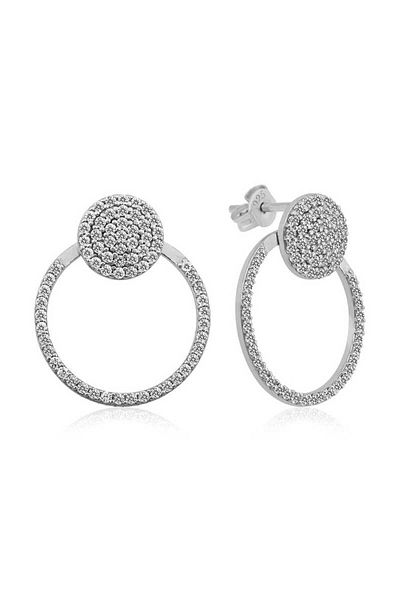 norsary Silver White Hoop Earrings