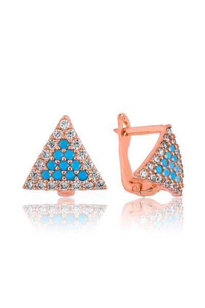 norsary Silver Blue Triangle Earrings