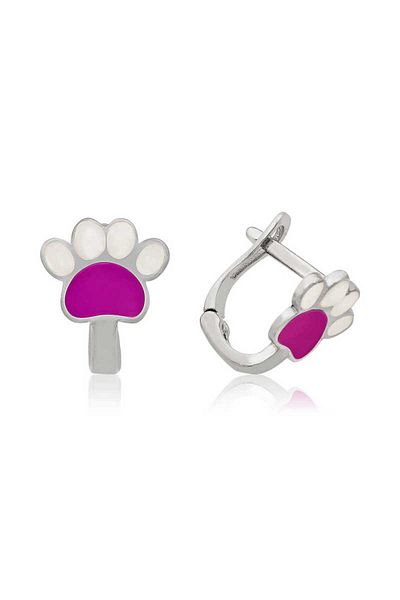 norsary Silver Redbud Paw Children's Earring