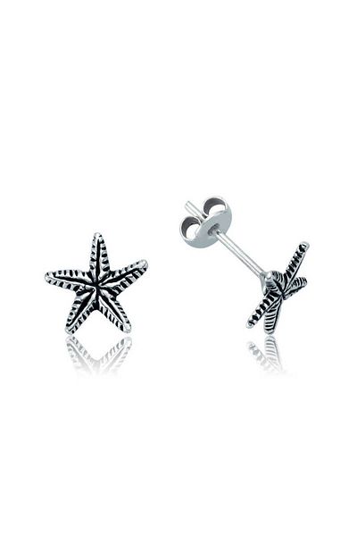 norsary Silver Starfish Stud Earrings