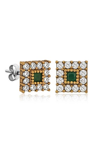 norsary Silver Authentic Square Studs Earrings
