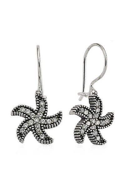 norsary Silver Starfish Dangle Earrings