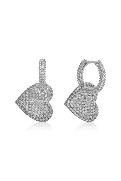 norsary Silver Hoop Heart Earrings
