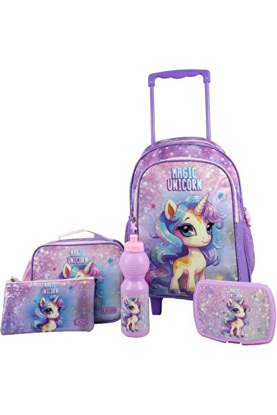 Roco مجموعة حقيبة عربة يونيكورن 5 في 1 مع ملحق باللون الأرجواني