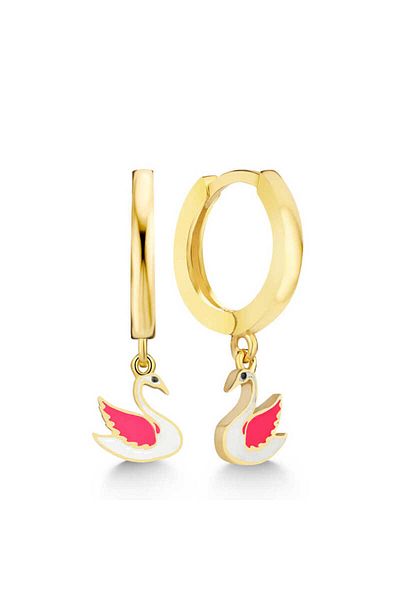 norsary Silver Gold Swan Dangle Women's Earrings