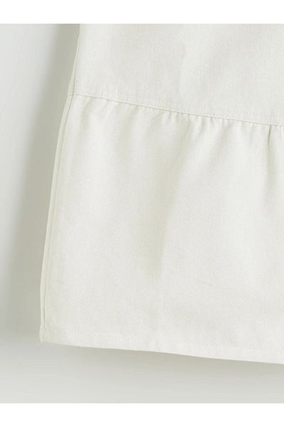 LC Waikiki Lcw Kids Ecru Girl's Jean Skirt with Elastic Waist