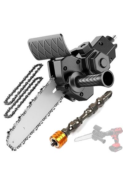 FİAPFO Mini Chainsaw Adapter for APF Drill with 2 Chains 6 Inch+ Magnetic Bit with 2 Heads