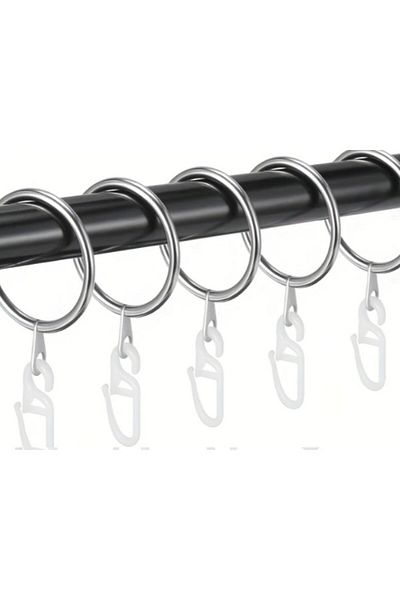 SyaMAG Curtain Rings, Gray, Diameter 4cm, Set of 10, Plastic