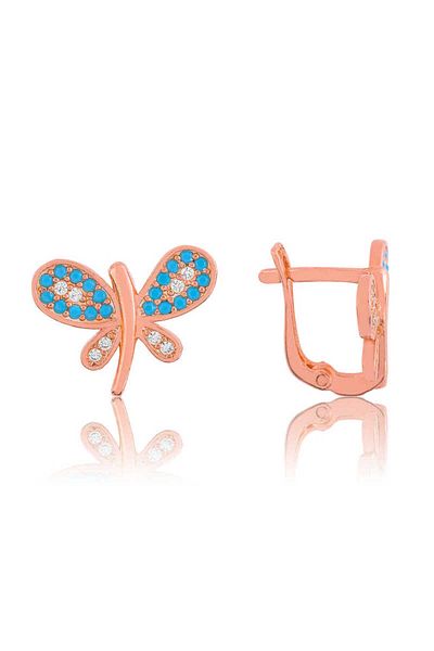 norsary Silver Blue Butterfly Earrings