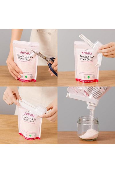 fulina 4-pack food sealing clips, 2 large and 2 small, moisture-proof, with built-in measuring cup lid
