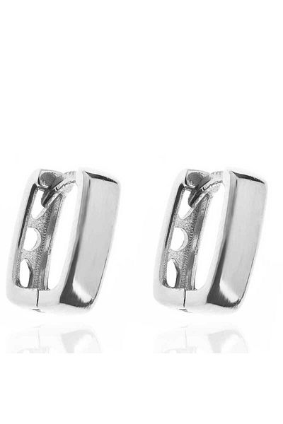 norsary Silver Jewelled J Earrings