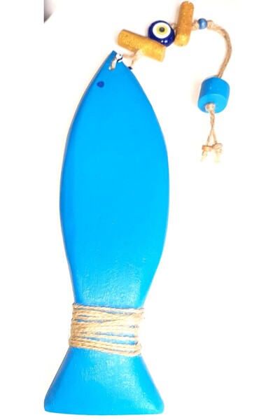 ELSA El Yapımı Deniz Temalı Ahşap Duvar/Kapı Süsü – Balık ve Deniz Yıldızı Figürlü