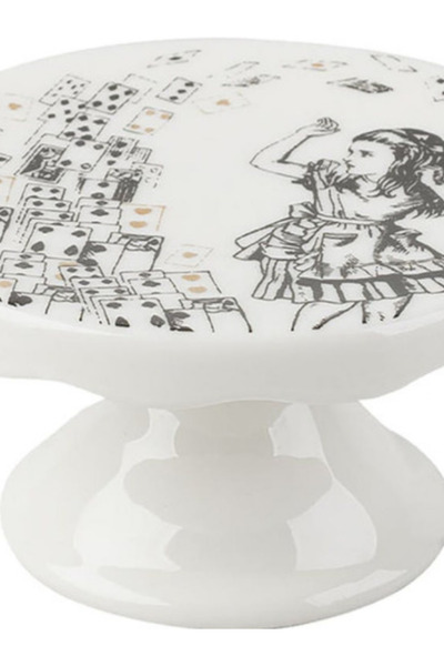 MIKASA X V&A Alice in Wonderland Porcelain 10cm 2Pcs Cake, Cake Stand