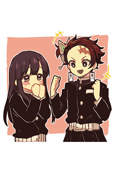 INOVATIX Set de 8 piese, autocolant Tanjiro x Kanao Demon Slayer, INOVATIX®. ...