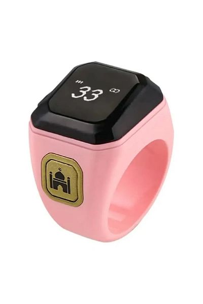 BSTWSH Zikr Ring Smart Ring with Vibration Reminder Tasbih Counter and Bluetooth Connection (Pink) (20mm)