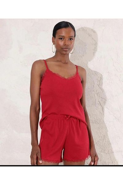 shiny date Women's Red Pajama Set