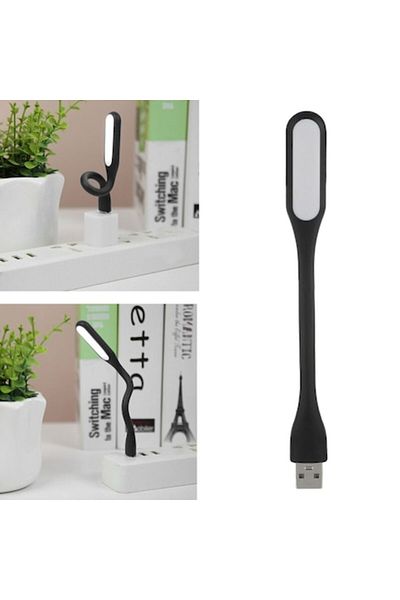 SyaMAG LED Reading Lamp, USB, Flexible Arm, Black, 17x2cm