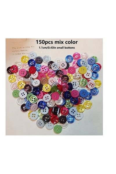 Generic 150Assorted Colors Clothing Buttons,1.1cm Diameter, Multi-purpose for Clothing Repair,Crafts,Design