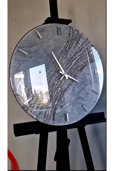 Sultan Tasarım Stylish Wall Clock with Epoxy Design - 40 cm Diameter