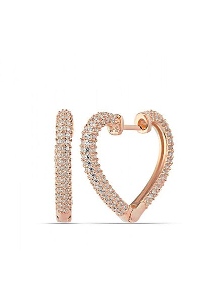 norsary Silver Rose Heart Women's Earrings