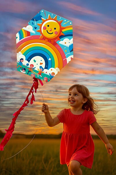 hak-iş oyuncak Renkli Gökkuşağı Desenli Uçurtma