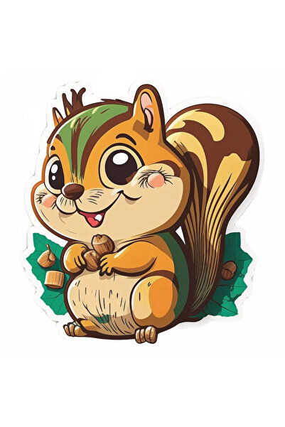 INOVATIX Σετ 8 τεμαχίων, Αυτοκόλλητο Χαρούμενου Σκίουρου, INOVATIX®. 6 εκ.