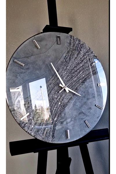 Sultan Tasarım Stylish Wall Clock with Epoxy Design - 40 cm Diameter