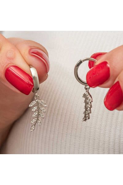 norsary Silver Dangle Spike Women's Earrings