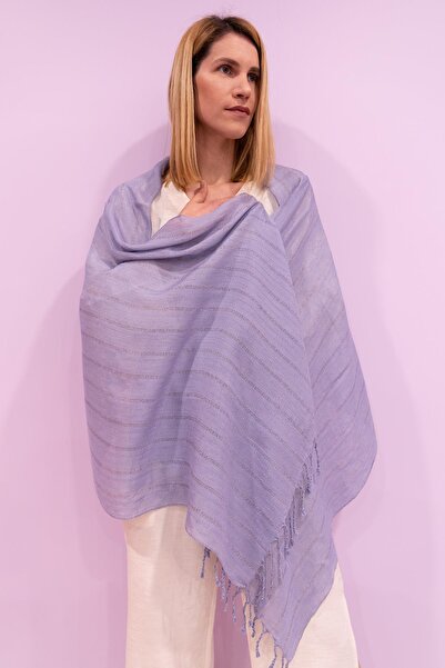 Defne&Apollon İpekçilik شال بورومك يدوي 60 × 190 سم - ليلك