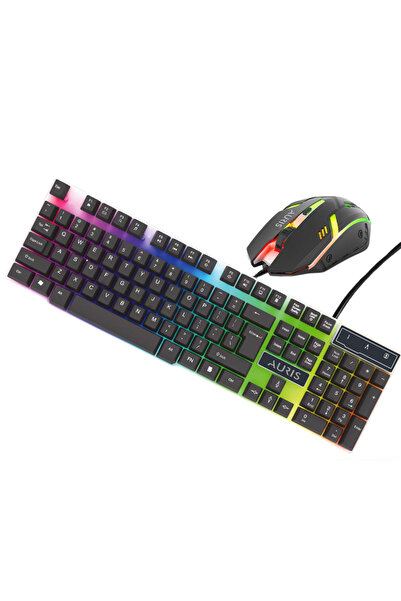 Auris IŞIKLI OYUNCU KABLOLU KLAVYE+MOUSE