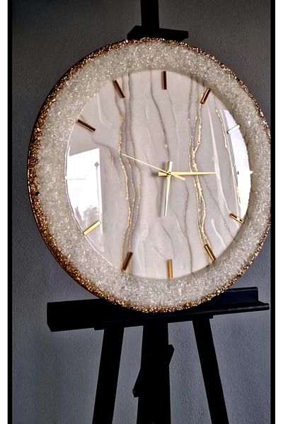 Sultan Tasarım Stylish Wall Clock with Epoxy Design - 40 cm Diameter