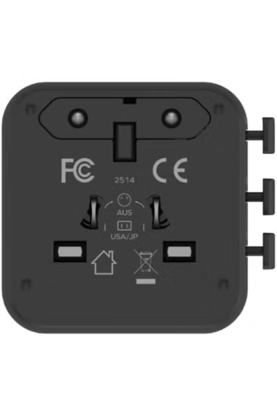 Momax 1-World 20W Universal 2 Port Travel Adaptor Volt 100-240V USB-C / USB-A - Black