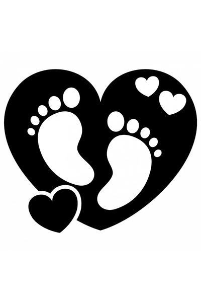 INOVATIX Set de 8 piese, autocolant cu picioare de bebeluș în inimă, INOVATIX...